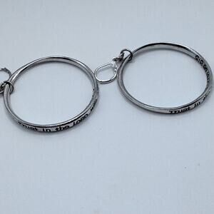 Proverbs 3:5 Silver Tone Hoop Earrings